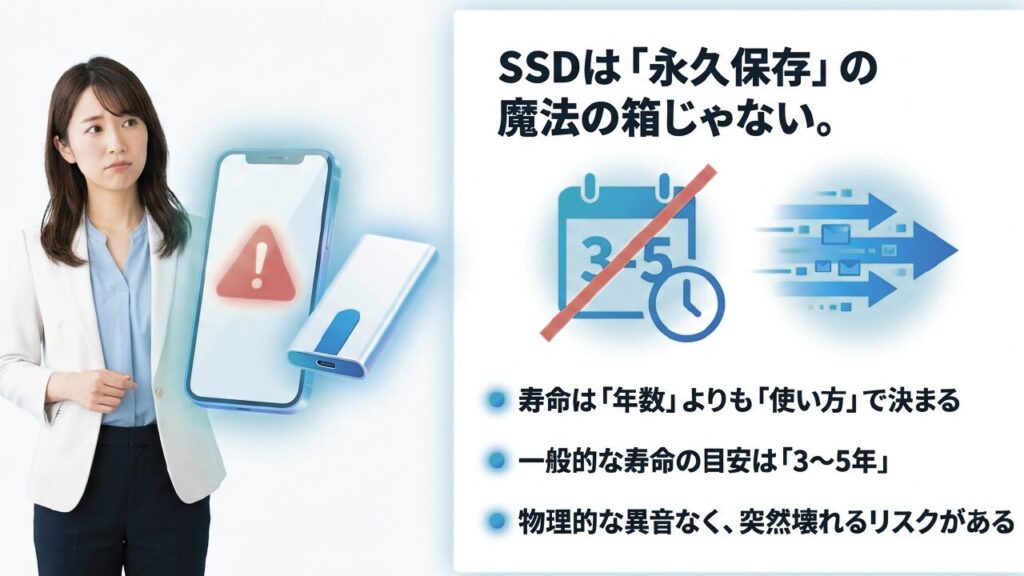 ポータブルSSDの寿命の目安は3年から5年