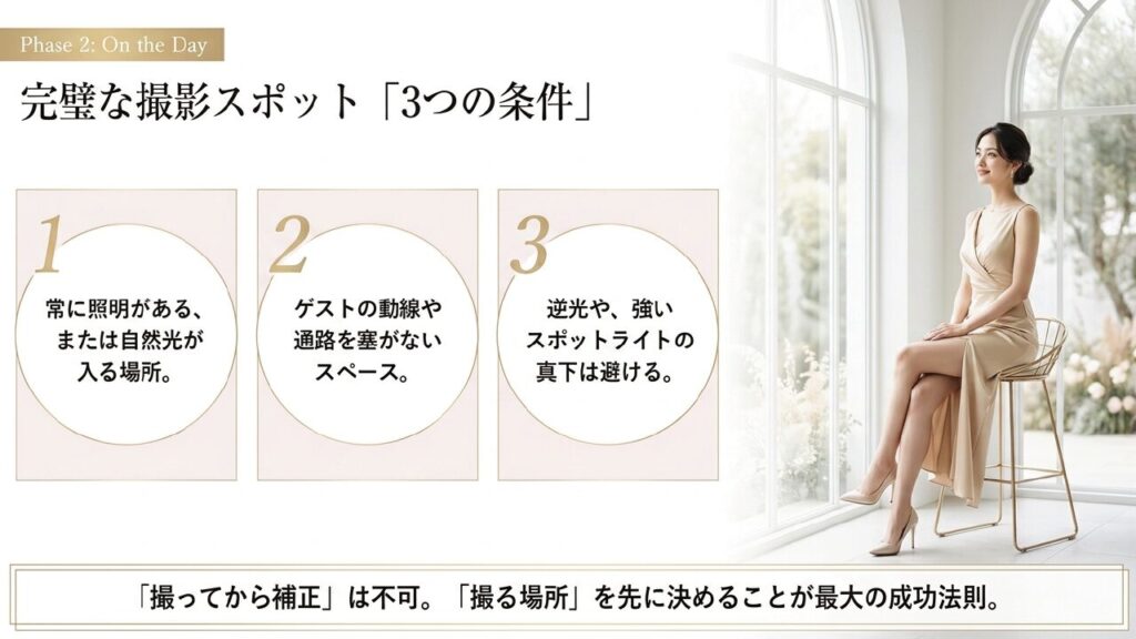 結婚式のチェキ撮影スポット選び3つの条件