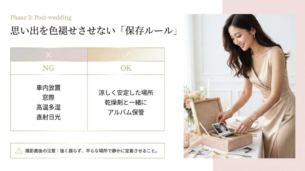 インスタント写真の劣化を防ぐ保存と保管ルール
