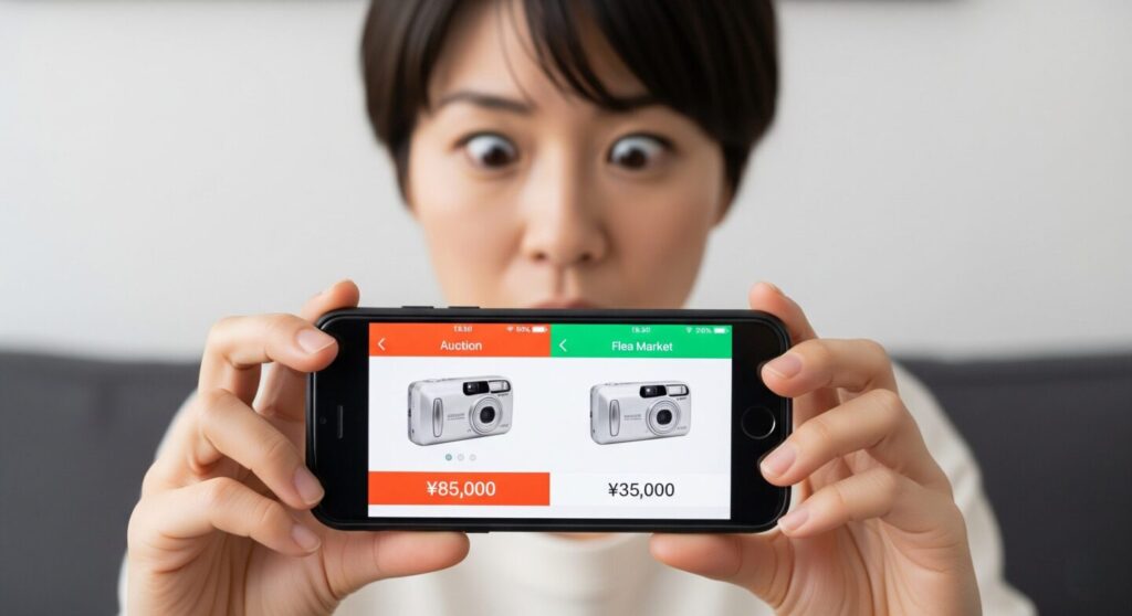 オークションとフリマアプリの価格差