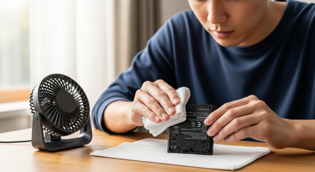 モバイルバッテリーを日陰で乾燥させる際の注意点