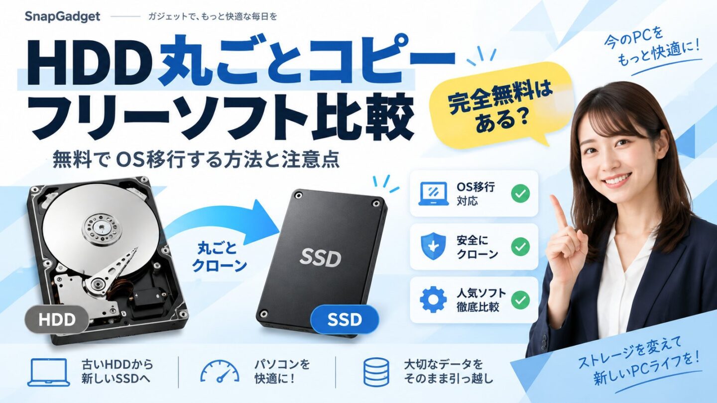 HDD丸ごとコピーのフリーソフト比較