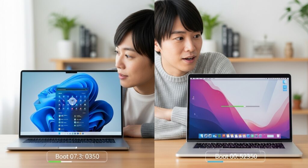 明確なOS起動時間の差