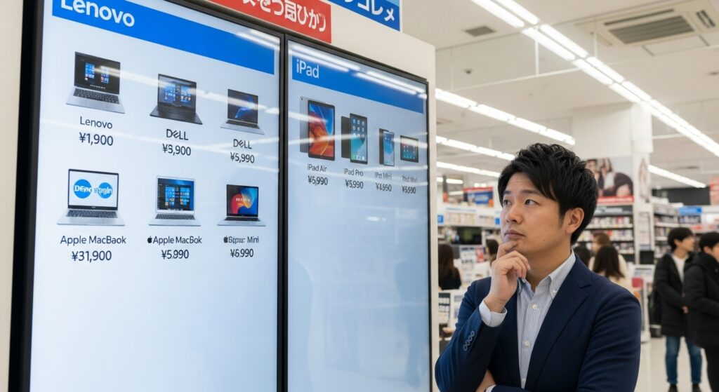ノートパソコンとiPadの価格を比較