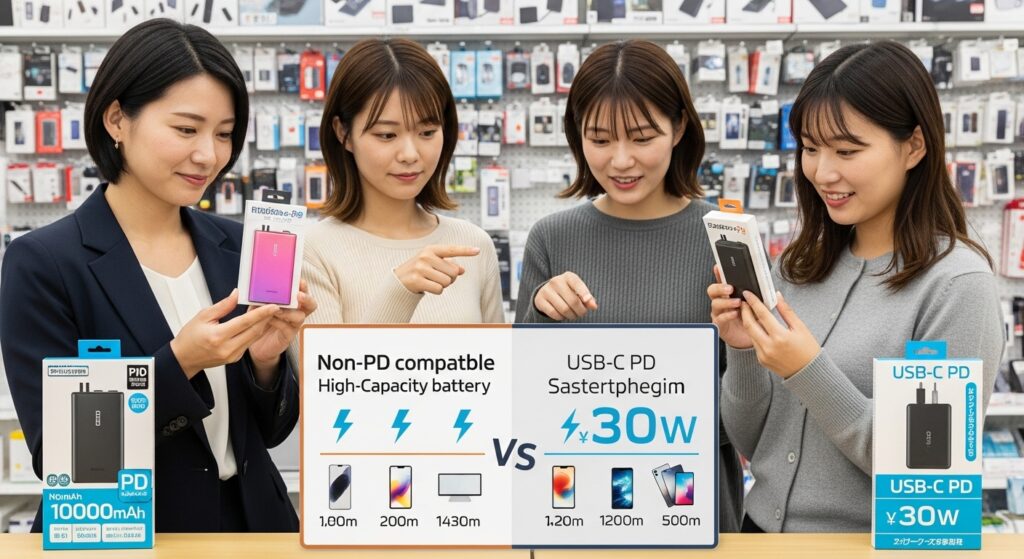PD対応モバイルバッテリーとの違い
