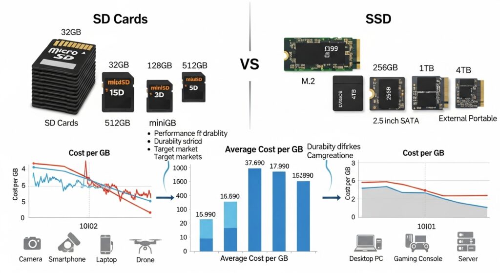 GBあたりコストと市場価格トレンドの分析