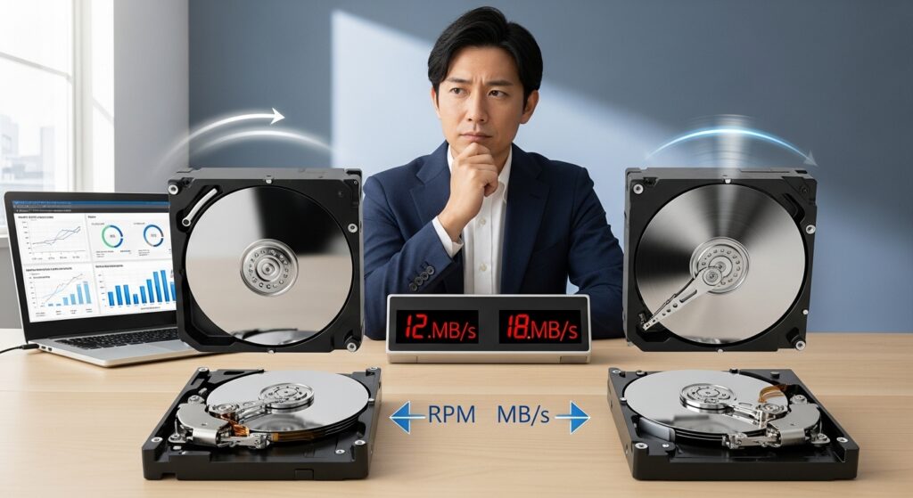HDDの回転数による速度差とは