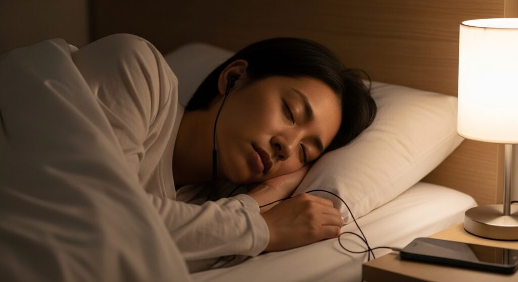 イヤホンをつけたまま寝るのは安全か