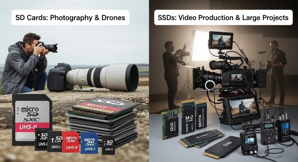 写真・動画撮影におけるメディア選定基準