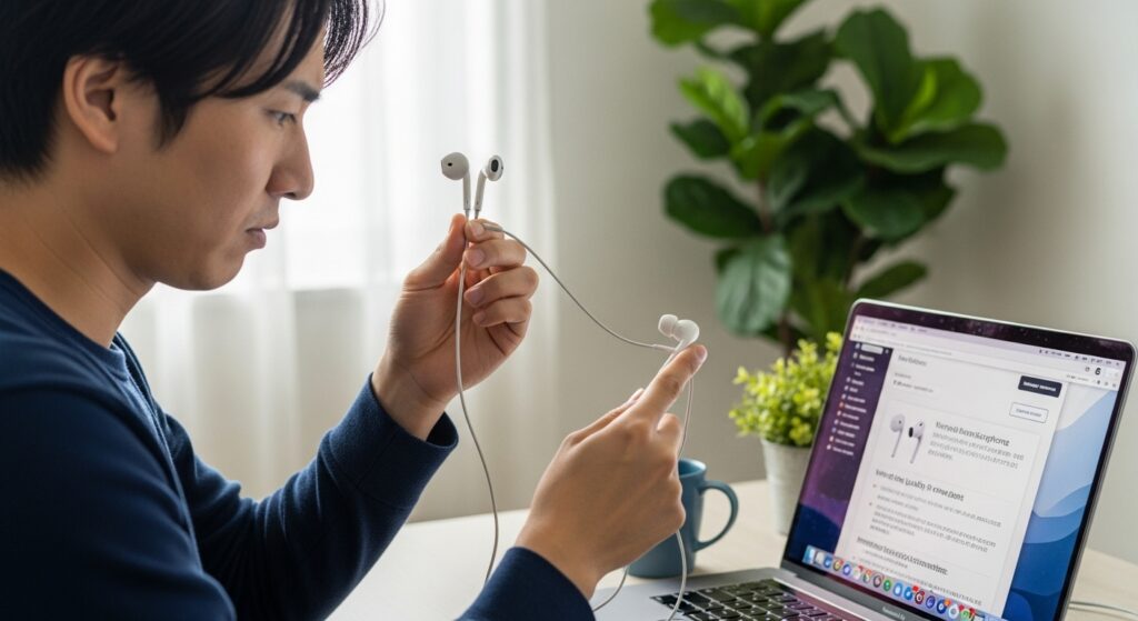 有線イヤホンの断線対処