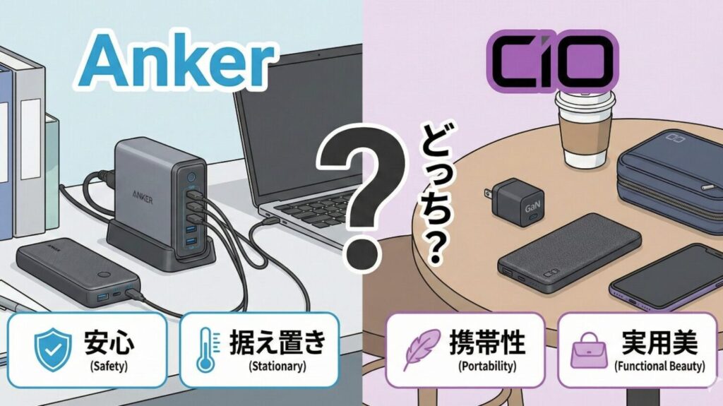 AnkerとCIOどっち？選び方を徹底比較