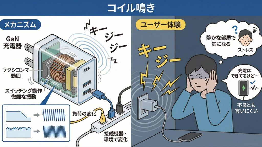 コイル鳴きと異音対策