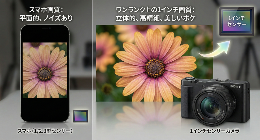 スマホと違いワンランク上の1インチ画質