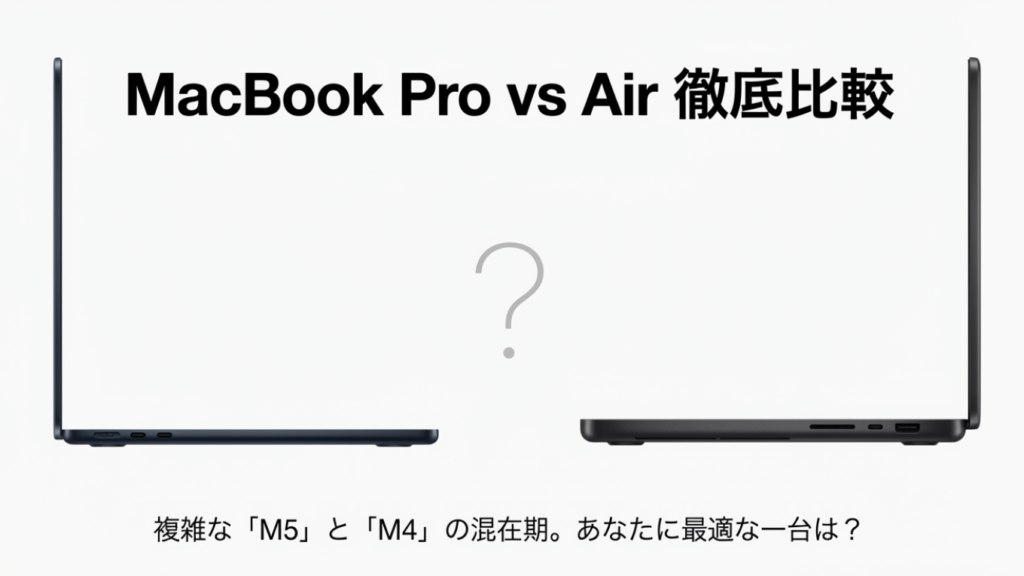 MacBook ProとAirの違いを徹底比較【2026年1月・M5速報版】