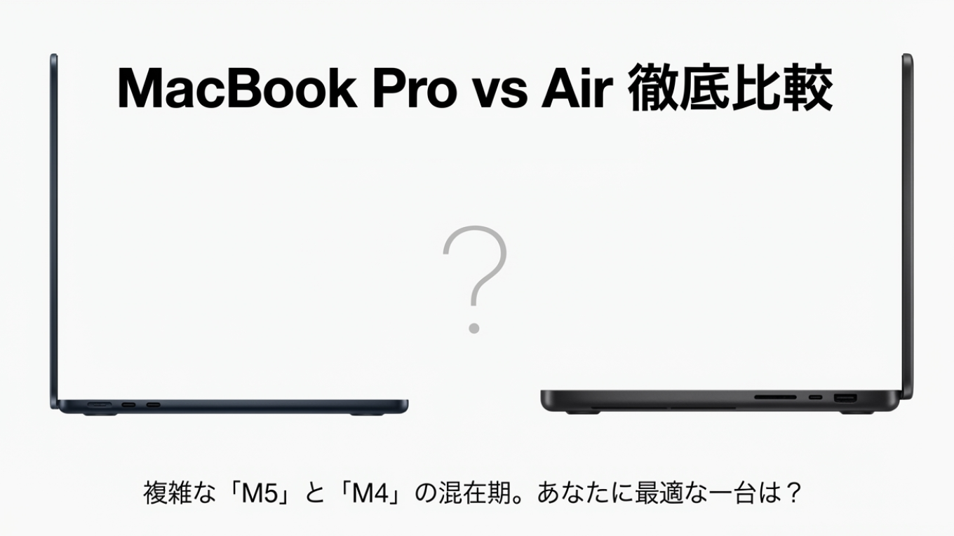 MacBook ProとAirの違いを徹底比較【2026年1月・M5速報版】