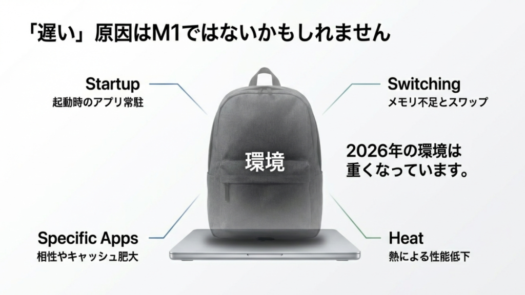 MacBook Air M1 遅い原因 4つのタイプ