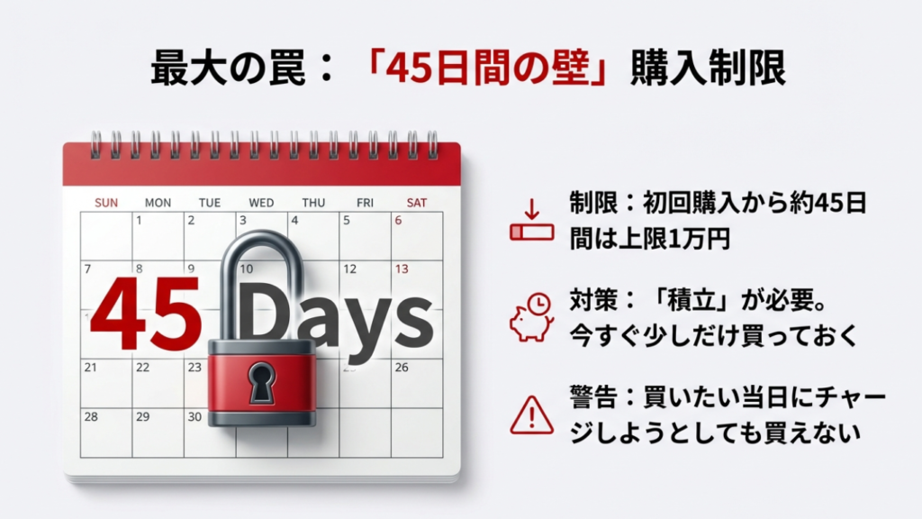 楽天ギフトカード初回購入時の45日間制限の注意喚起