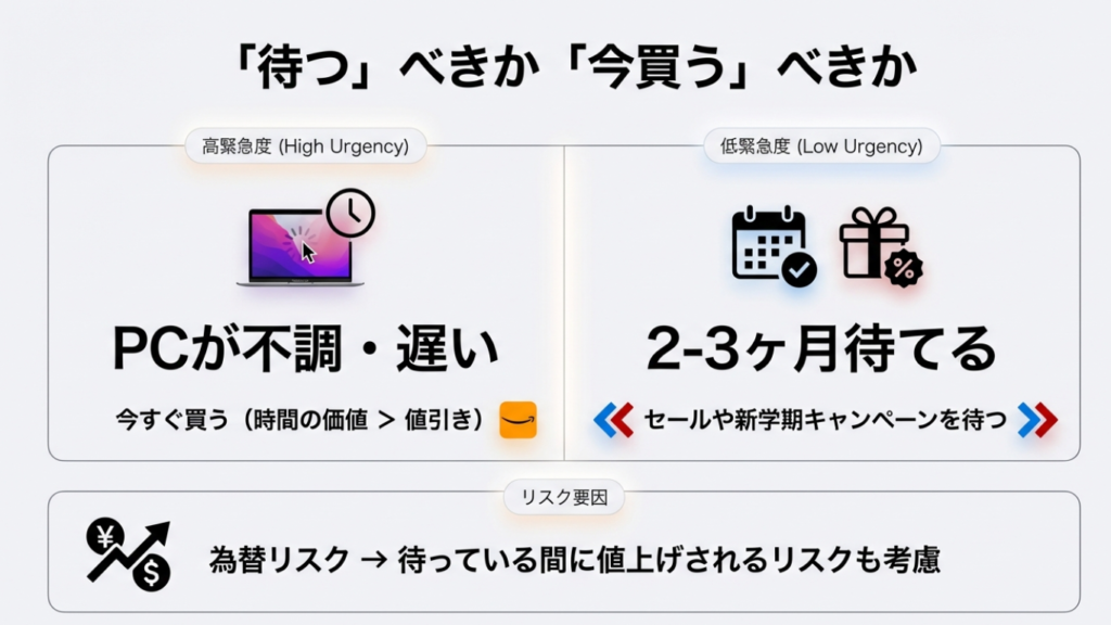 今買うべきか待つべきかの判断マトリクス