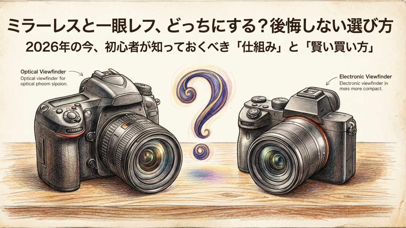 ミラーレスと一眼レフどっち？後悔しない選び方