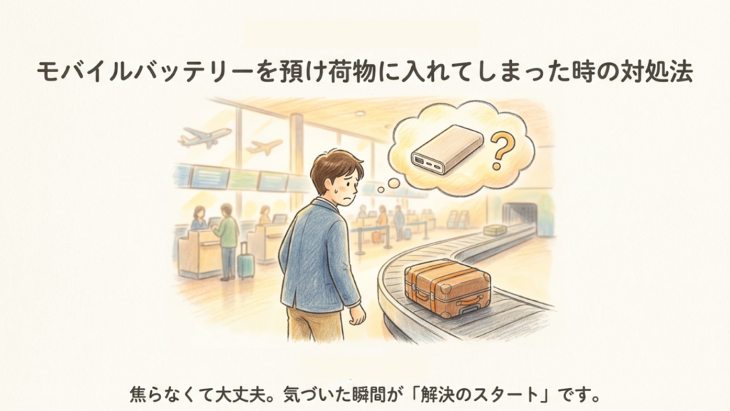 モバイルバッテリーを飛行機に預けてしまった時の対処法