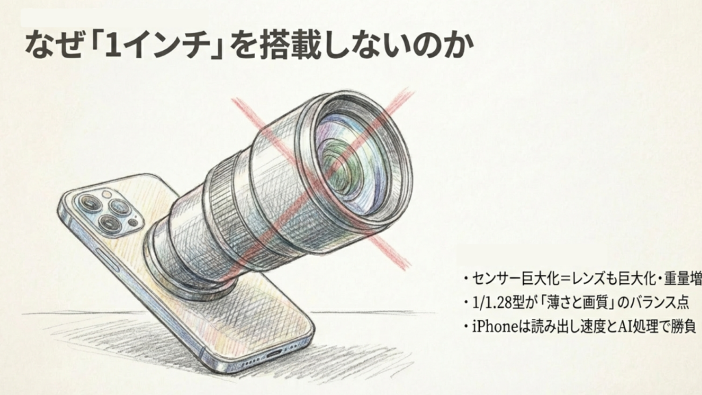 iPhone 17に1インチセンサーが搭載されない理由
