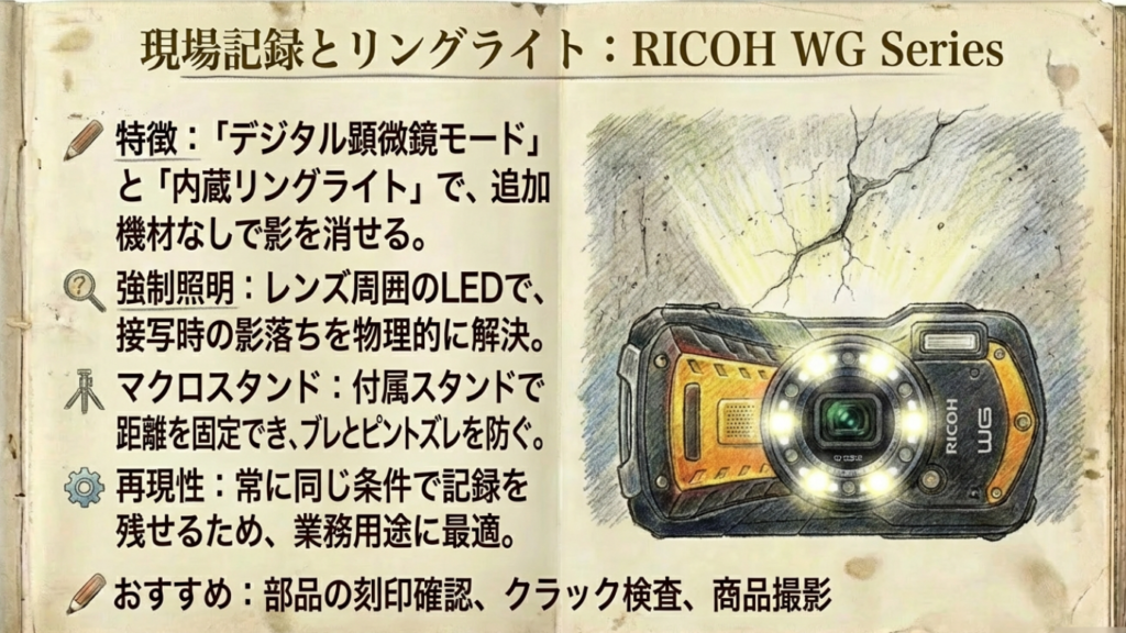 RICOH WGシリーズのデジタル顕微鏡モードと内蔵リングライトの活用法