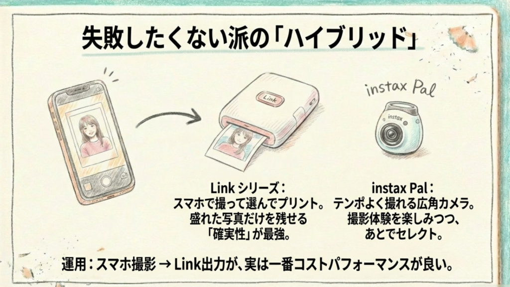 確実に盛れた写真を残せるスマホプリンターLinkとテンポ良く撮れる小型カメラPalの特徴
