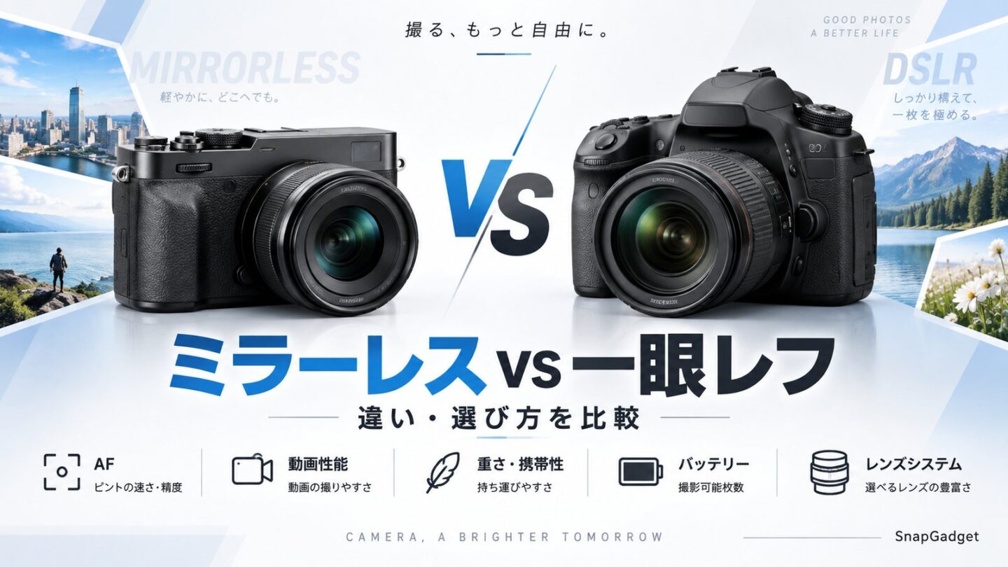 ミラーレスと一眼レフの違いを比較｜選び方ガイド