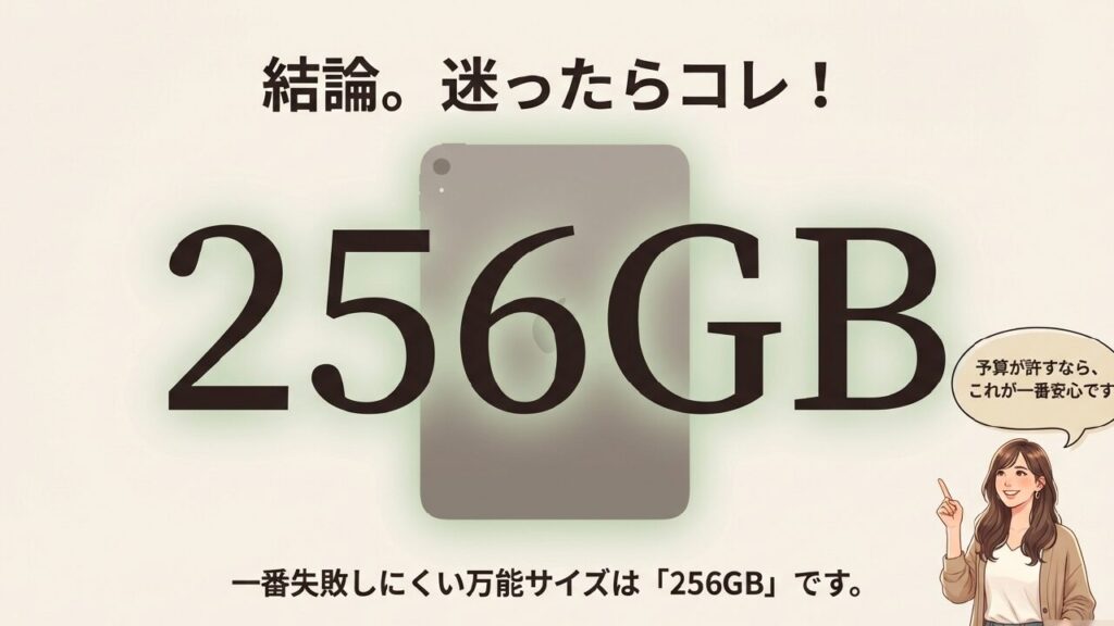 iPad Airで一番失敗しにくい万能サイズは256GB iPad Airで一番失敗しにくい万能サイズは256GB