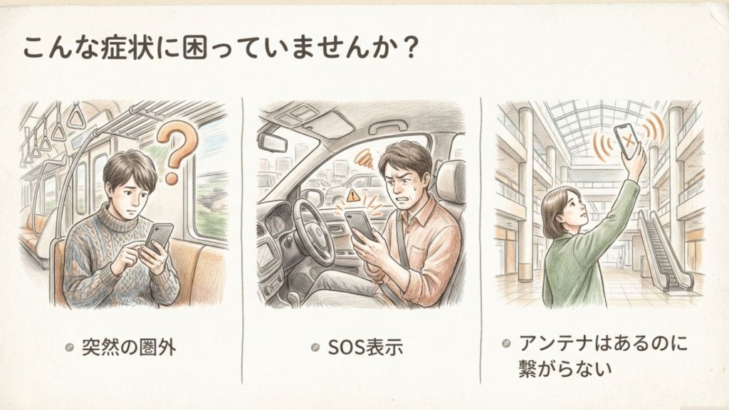 電車や車でiPhoneの通信が切れて困るユーザー