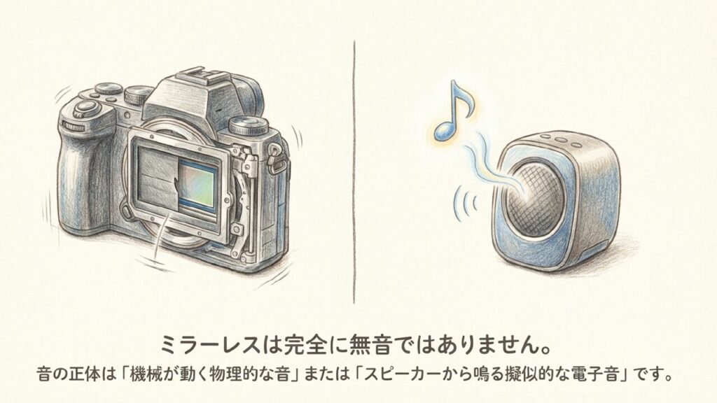 ミラーレスのシャッター音の正体 ミラーレスのシャッター音の正体は物理音と電子音