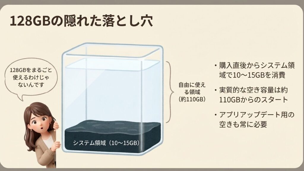 iPad Air 128GBの隠れた落とし穴・システム領域の消費と実質空き容量 iPad Air 128GBの隠れた落とし穴・システム領域の消費と実質空き容量
