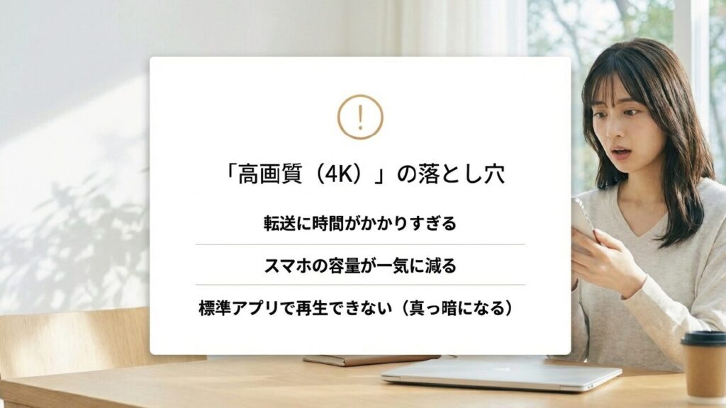 4K動画取り込みの注意点と落とし穴 4K動画をスマホに転送する際の3つの落とし穴