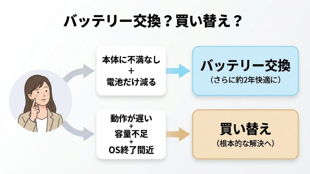 交換と買い替えの分岐点 バッテリー交換か買い替えかの判断基準