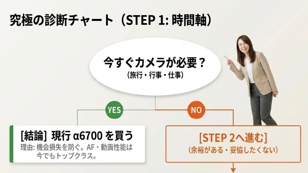 今すぐカメラが必要かで決める購入診断チャート