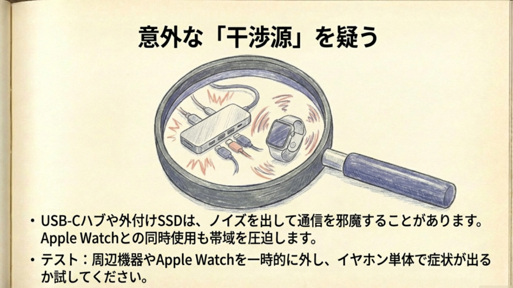 USB-CハブやApple WatchによるBluetoothの電波干渉