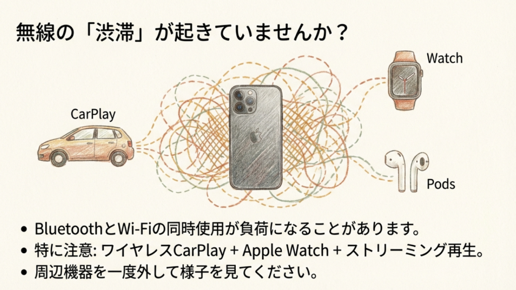 CarPlayやApple Watchによる無線の渋滞