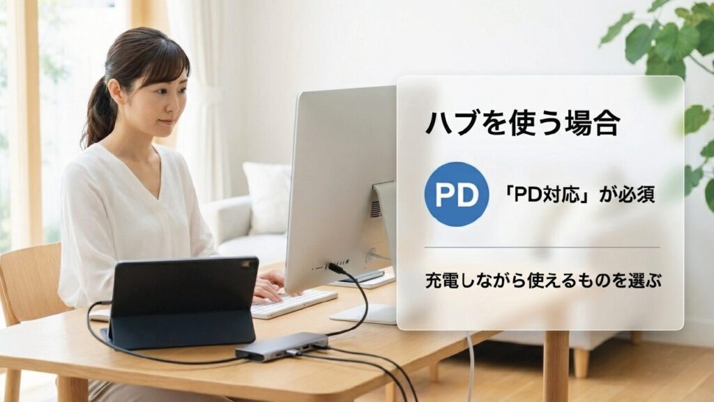 iPad Airでハブを使うならPD対応が必須。充電しながらストレージを使うのが鉄則