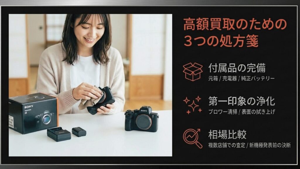 付属品完備や清掃など、カメラを高く売るための3つの処方箋