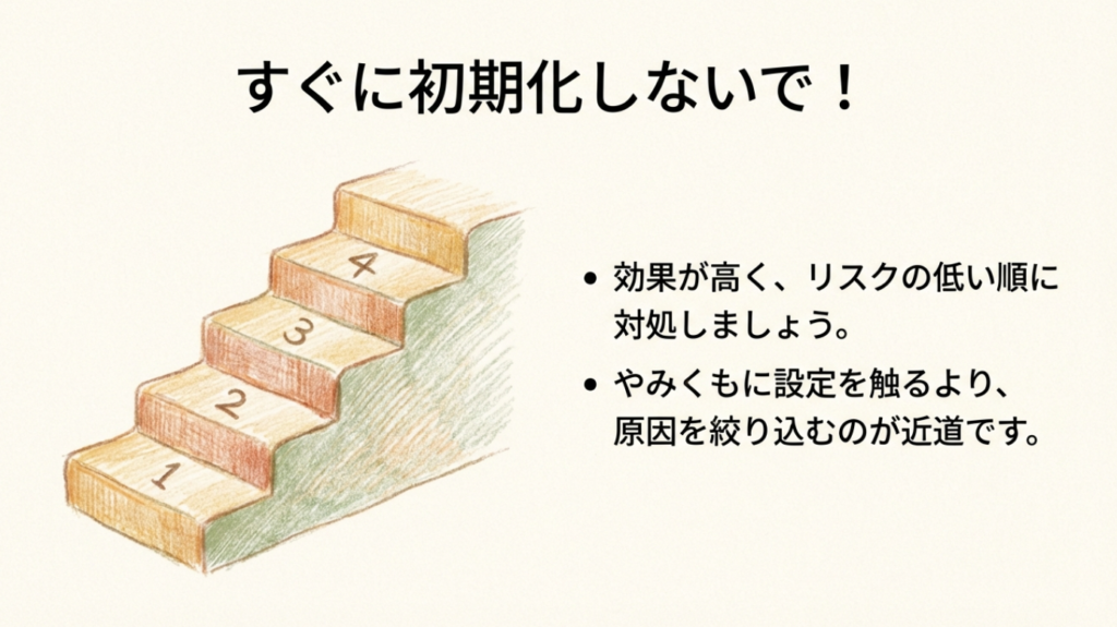 初期化する前に対処すべき4つのステップ