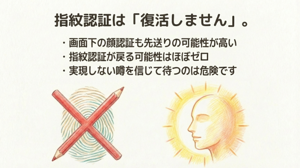 iPhone18でTouch ID（指紋認証）は復活しない