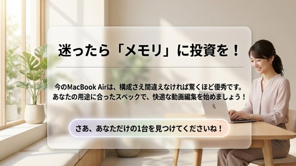 迷ったらメモリに投資を！用途に合ったスペックで快適な動画編集を始めましょう