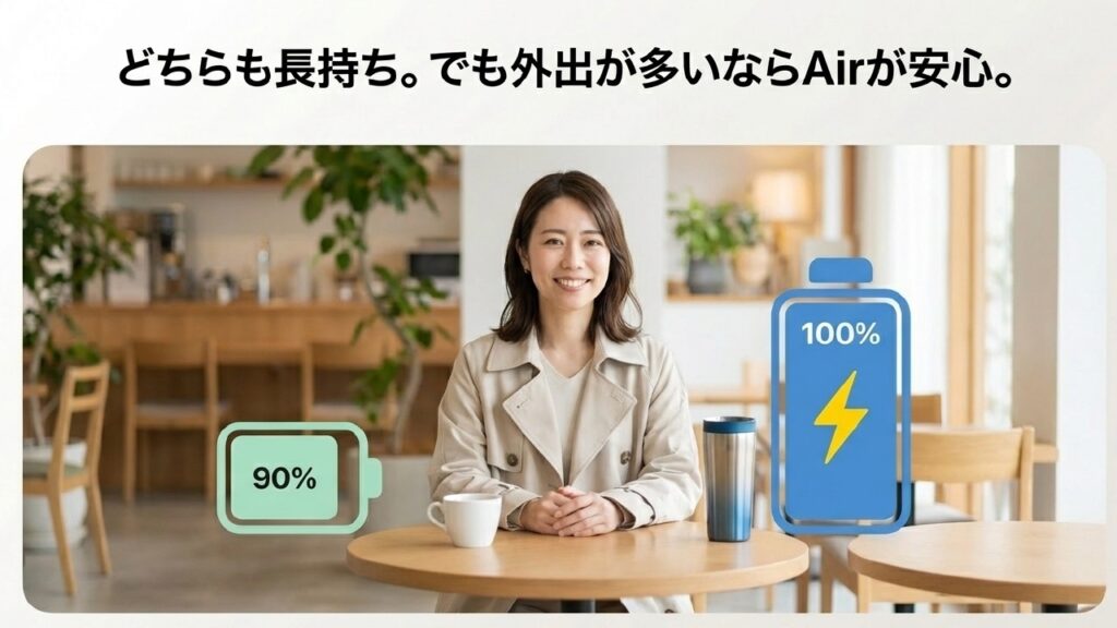 MacBook NeoとAirのバッテリー持ち比較