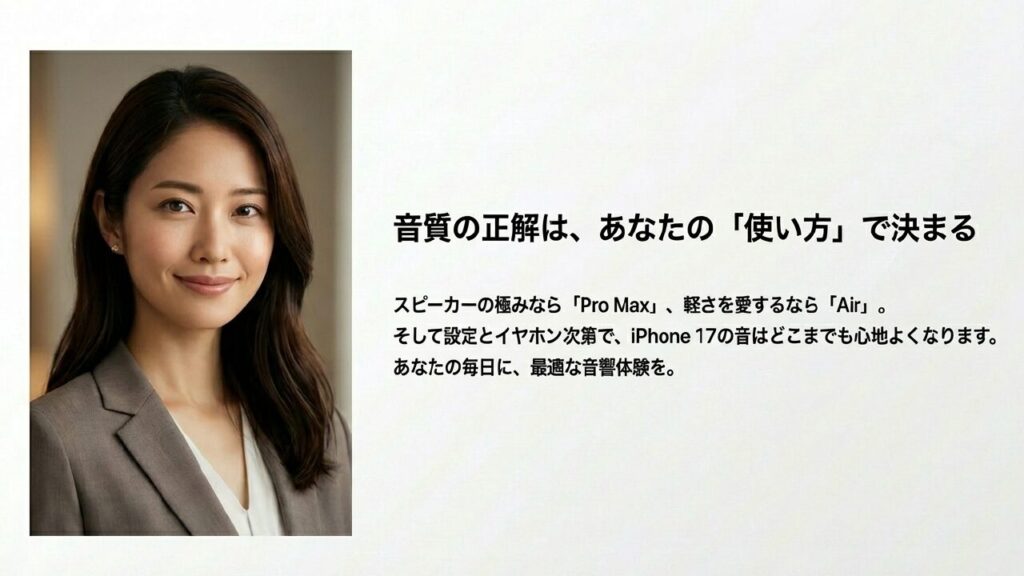 iPhone 17 音質の正解はあなたの使い方で決まる