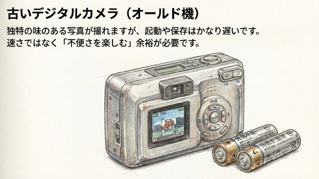 オールドコンデジの注意点