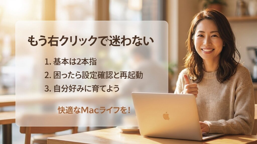 もう右クリックで迷わない。基本は2本指、困ったら再起動、自分好みに育てよう