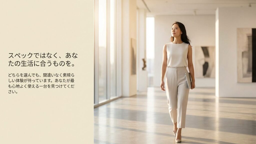 スペックではなくあなたの生活に合うiPadを選ぼうという結論メッセージ