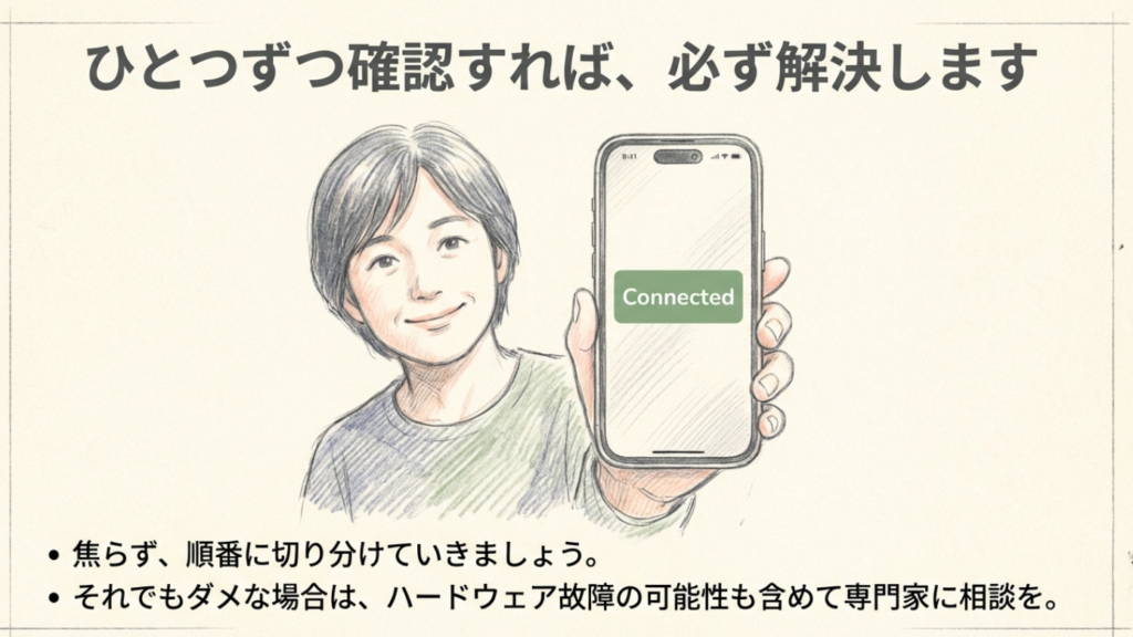 iPhoneのBluetooth接続が正常に完了した状態