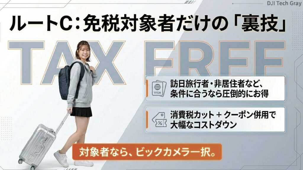 訪日客や非居住者向けの免税とクーポンを併用した大幅割引ルートの解説