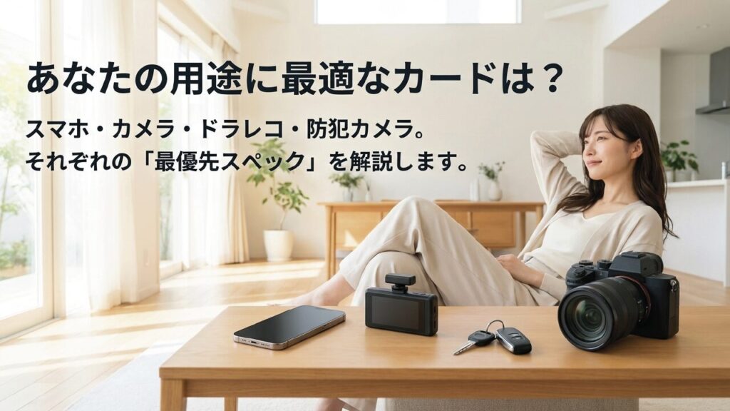 スマホ・カメラ・ドラレコなど用途別SDカードの選び方